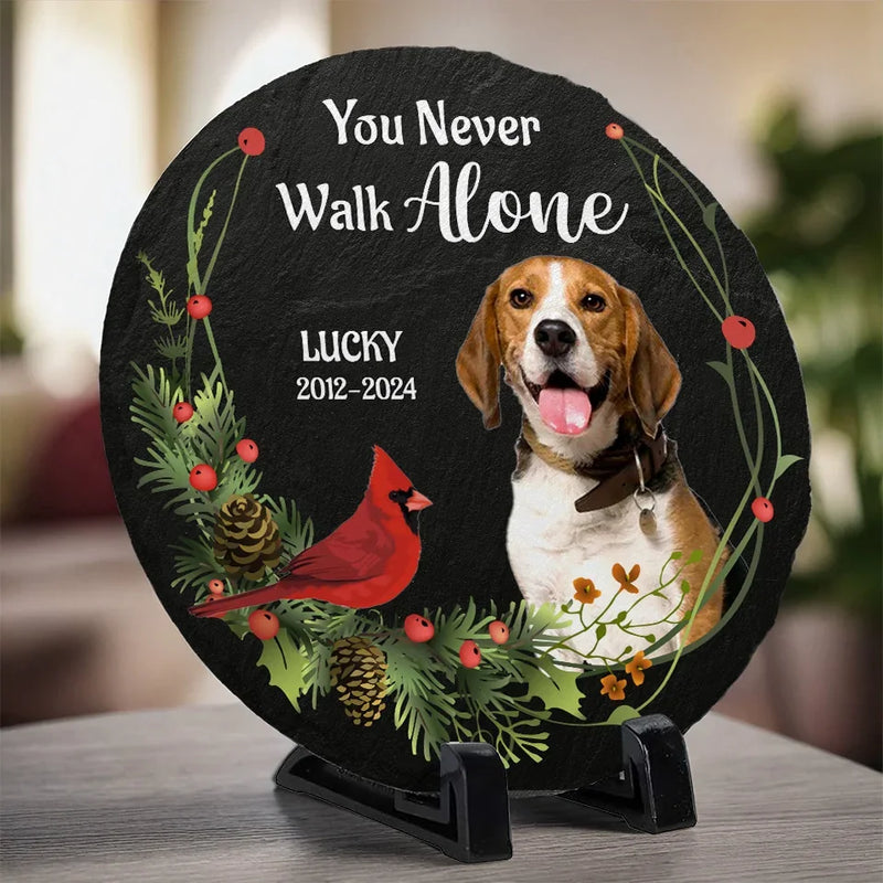 Custom Photo I'm Always With You - Memorial Personalized Custom Round Shaped Stone With Stand - Sympathy Gift For Pet Owners, Pet Lovers