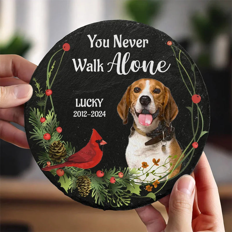 Custom Photo I'm Always With You - Memorial Personalized Custom Round Shaped Stone With Stand - Sympathy Gift For Pet Owners, Pet Lovers