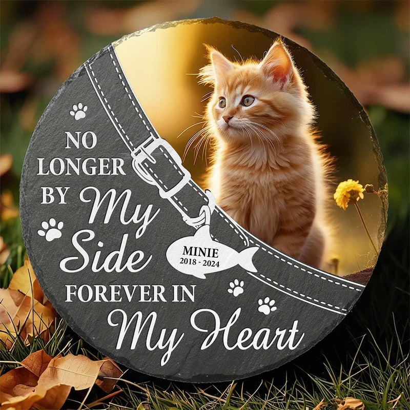 Custom Photo A Loyal Friend, A Gentle Spirit - Memorial Personalized Custom Round Shaped Stone With Stand - Sympathy Gift For Pet Owners, Pet Lovers
