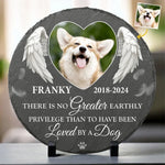 Custom Pet Photo Dog Memorial Decor - Personalized Stone With Stand