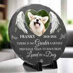 Custom Pet Photo Dog Memorial Decor - Personalized Stone With Stand