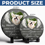 Custom Pet Photo Dog Memorial Decor - Personalized Stone With Stand