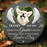 Custom Pet Photo Dog Memorial Decor - Personalized Stone With Stand