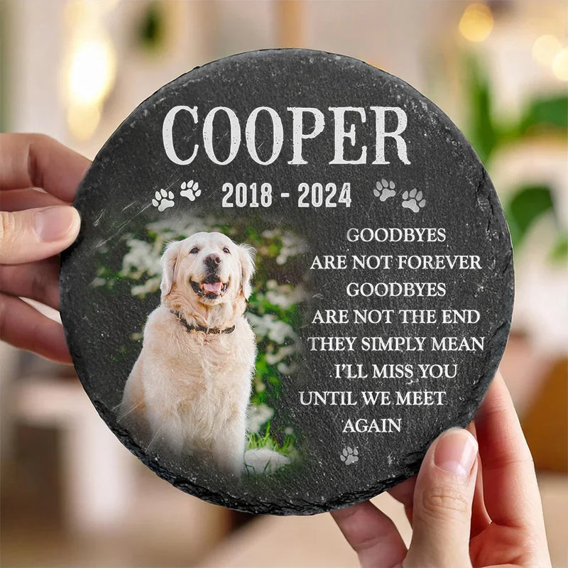 Custom Photo Cherished Friend, Faithful To The End - Memorial Personalized Custom Round Shaped Stone With Stand - Sympathy Gift For Pet Owners, Pet Lovers
