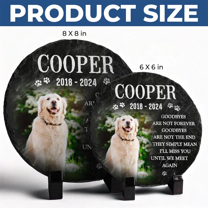Custom Photo Cherished Friend, Faithful To The End - Memorial Personalized Custom Round Shaped Stone With Stand - Sympathy Gift For Pet Owners, Pet Lovers
