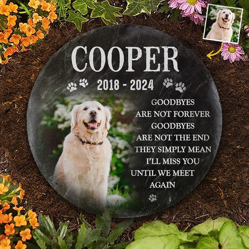 Custom Photo Cherished Friend, Faithful To The End - Memorial Personalized Custom Round Shaped Stone With Stand - Sympathy Gift For Pet Owners, Pet Lovers