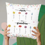 Custom Name First Mom Now Grandma Family Gifts - Personalized Pillow