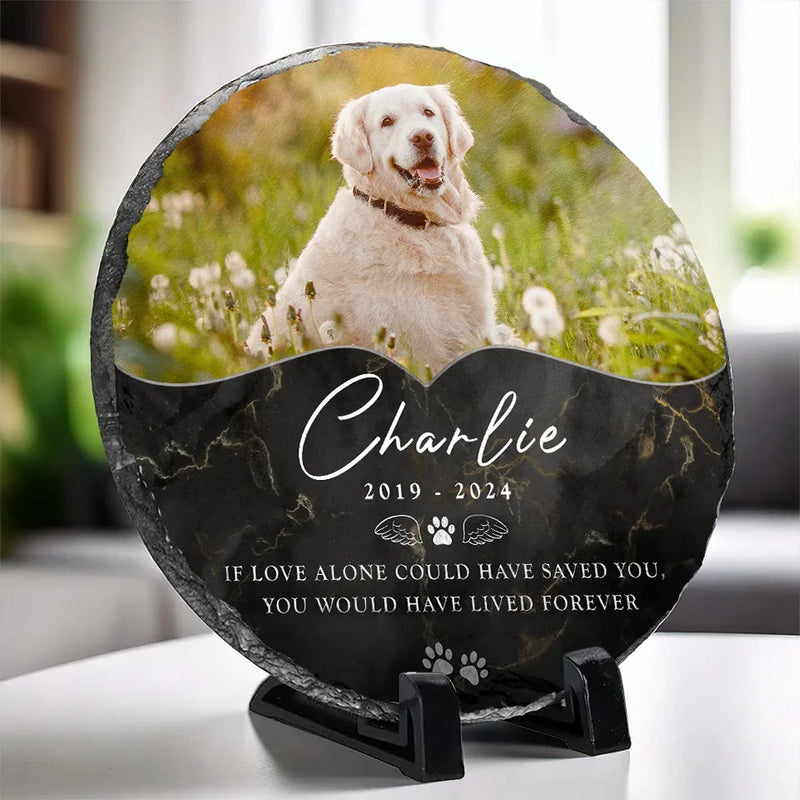 Custom Photo You Would Have Lived Forever - Memorial Personalized Custom Round Shaped Stone With Stand - Sympathy Gift For Pet Owners, Pet Lovers