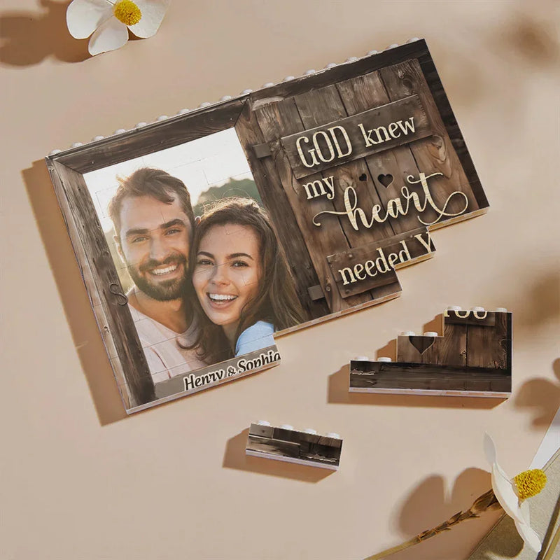 Custom Photo All Of Me Loves All Of You - Couple Personalized Custom Horizontal Rectangle Shaped Building Brick Blocks - Gift For Husband Wife, Anniversary