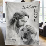 Custom Photo Welcome Home - Memorial Personalized Custom Blanket - Sympathy Gift For Pet Owners, Pet Lovers