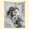 Couverture photo personnalisée « Bienvenue à la maison » - Cadeau de condoléances pour les propriétaires et les amoureux des animaux