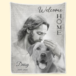 Couverture photo personnalisée « Bienvenue à la maison » - Cadeau de condoléances pour les propriétaires et les amoureux des animaux