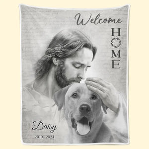 Couverture photo personnalisée « Bienvenue à la maison » - Cadeau de condoléances pour les propriétaires et les amoureux des animaux