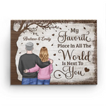 Together Is A Wonderful Place To Be - Couple Personalized Custom Horizontal Rectangle Shaped Building Brick Blocks - Gift For Husband Wife, Anniversary