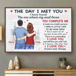 You Complete Me - Couple Personalized Custom Horizontal Poster - Gift For Husband Wife, Anniversary