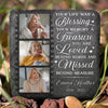 Custom Photo Remembering Our Love That Guides Us Forever - Memorial Personalized Custom Square Shaped Stone With Stand - Sympathy Gift For Family Members