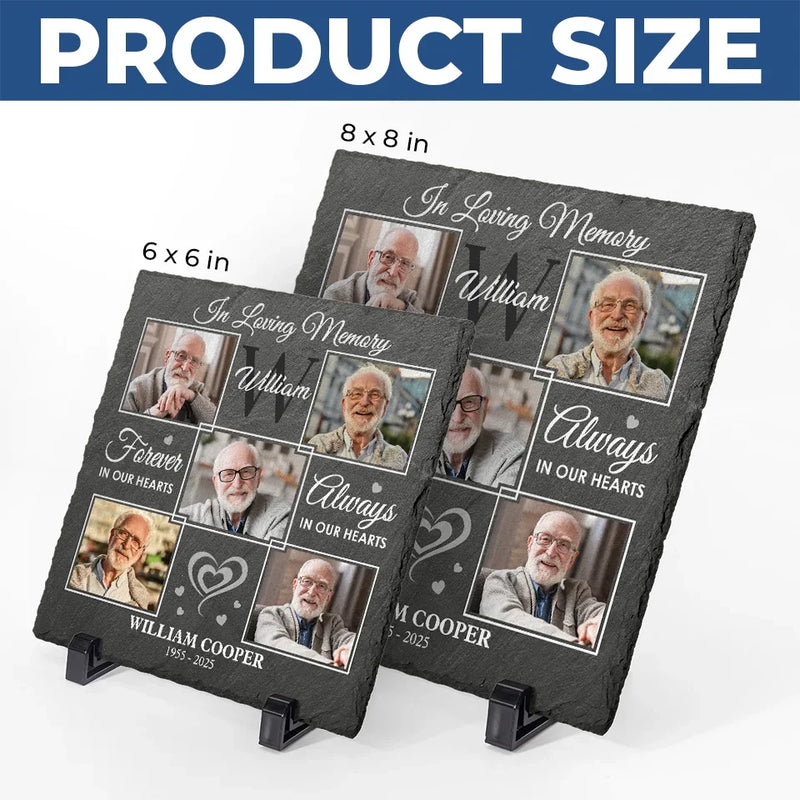 Custom Photo A Cherished Reminder Of Love That Connects Us - Memorial Personalized Custom Square Shaped Stone With Stand - Sympathy Gift For Family Members