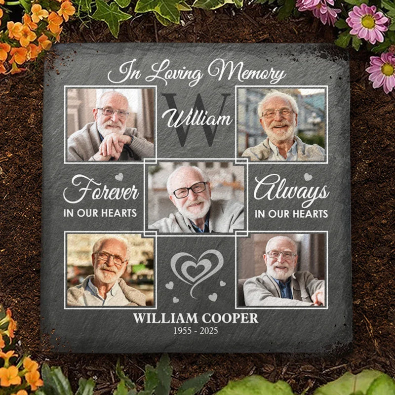 Custom Photo A Cherished Reminder Of Love That Connects Us - Memorial Personalized Custom Square Shaped Stone With Stand - Sympathy Gift For Family Members