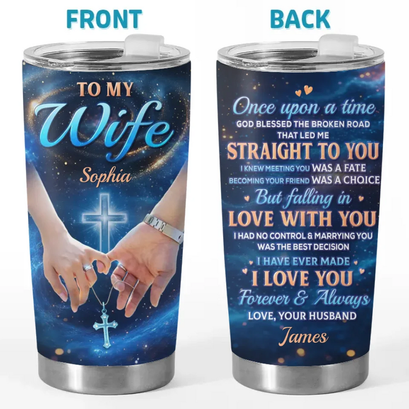 Slow And Steady, Together Forever - Couple Personalized Custom Tumbler - Gift For Husband Wife, Anniversary