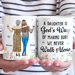 We Never Walk Alone - Family Personalized Custom Mug - Gift For Mom, Daughter