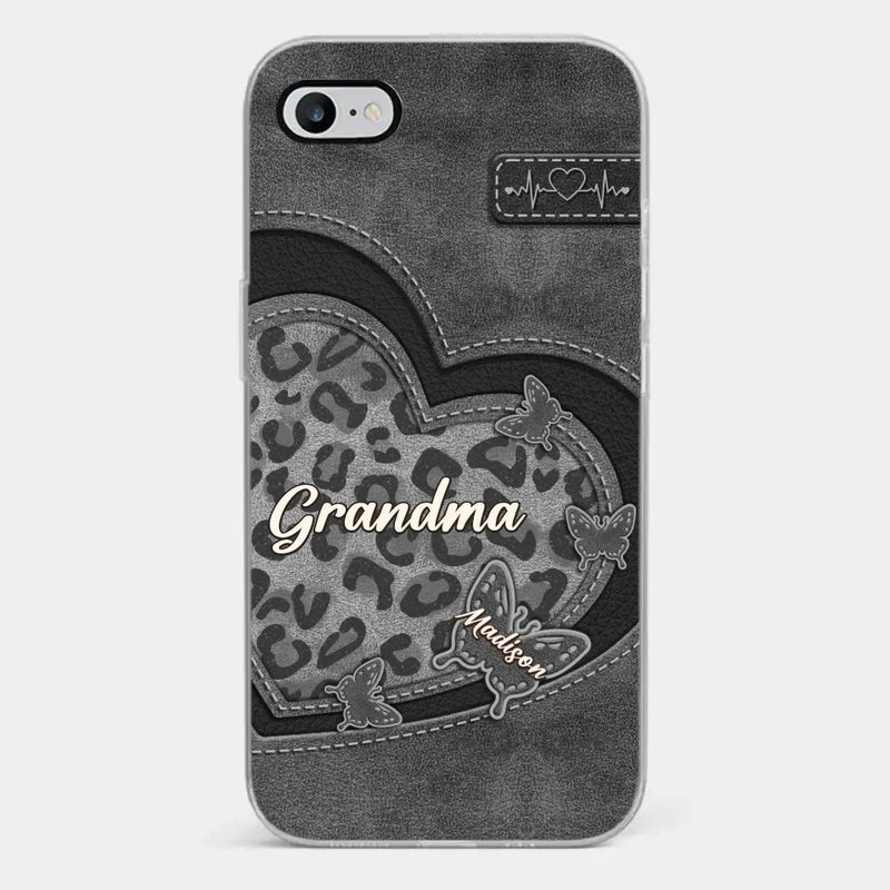 Grandma’s Love Is The Warmest Place To Be - Family Personalized Custom Clear Phone Case - Gift For Mom, Grandma