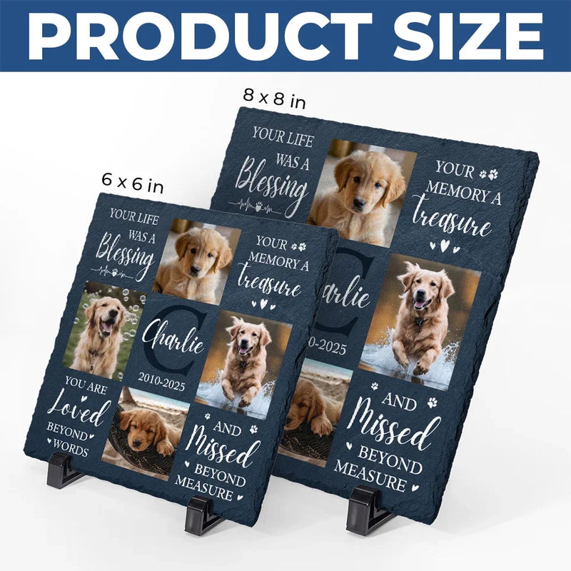 Custom Photo Sweet Reminders Of The Moments We Shared - Memorial Personalized Custom Square Shaped Stone With Stand - Sympathy Gift For Pet Owners, Pet Lovers