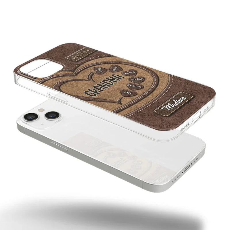 Rooted In Love, Growing Together - Family Personalized Custom Clear Phone Case - Gift For Mom, Grandma