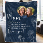 Custom Photo Feel This Hug In Your Heart - Family Personalized Custom Blanket - Gift For Mom, Daughter