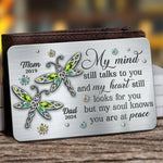 My Mind Still Talks To You - Memorial Personalized Custom Aluminum Wallet Card - Sympathy Gift For Family Members