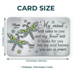 My Mind Still Talks To You - Memorial Personalized Custom Aluminum Wallet Card - Sympathy Gift For Family Members
