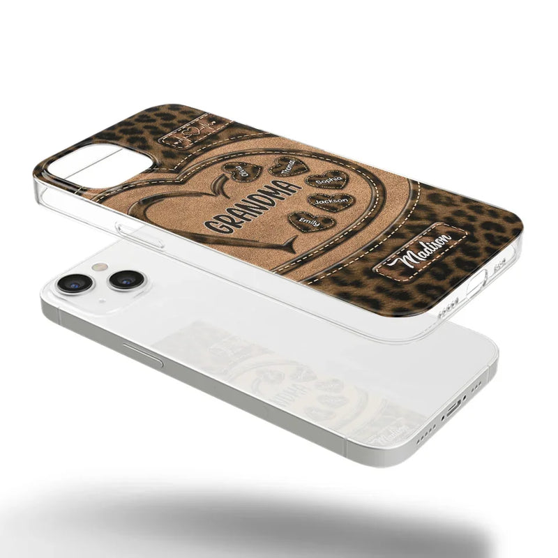 Grandma’s Love Makes Life Sweeter - Family Personalized Custom Clear Phone Case - Gift For Mom, Grandma