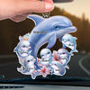 Like A Dolphin, Grandma Brings Joy With Every Wave - Family Personalized Custom Car Ornament - Acrylic Custom Shaped - Gift For Mom, Grandma