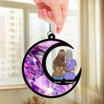 A Bond Unbroken, A Love Unspoken - Family Personalized Window Hanging Suncatcher Ornament - Gift For Mom, Daughter