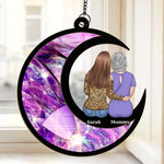 A Bond Unbroken, A Love Unspoken - Family Personalized Window Hanging Suncatcher Ornament - Gift For Mom, Daughter