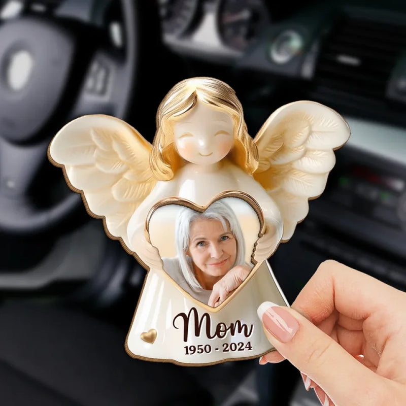 Custom Photo In Loving Memory Of A Gentle Soul - Memorial Personalized Custom Car Visor Clip - Sympathy Gift For Family Members