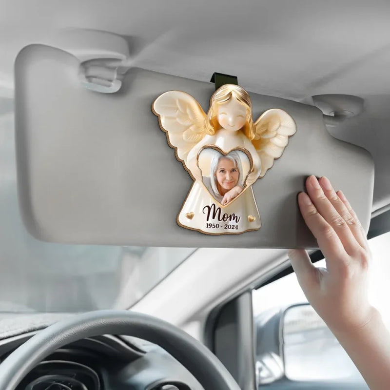 Custom Photo In Loving Memory Of A Gentle Soul - Memorial Personalized Custom Car Visor Clip - Sympathy Gift For Family Members