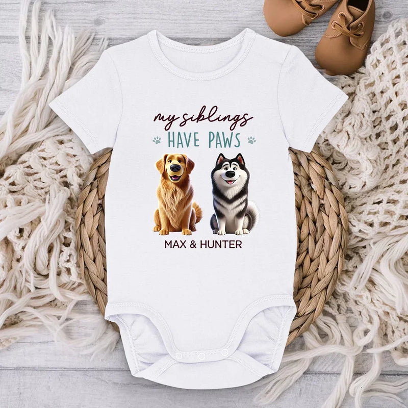 My Bestie Has Paws - Dog Personalized Custom Baby Onesie - Baby Shower Gift, Gift For Pet Owners, Pet Lovers