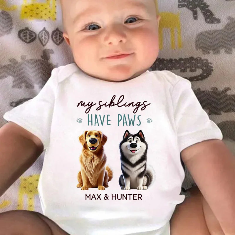 My Bestie Has Paws - Dog Personalized Custom Baby Onesie - Baby Shower Gift, Gift For Pet Owners, Pet Lovers