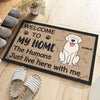 Welcome To Our Home, The Humans Just Live Here With Us - Dog & Cat Personalized Custom Home Decor Decorative Mat - House Warming Gift For Pet Owners, Pet Lovers