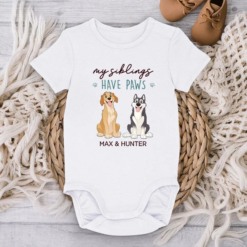 My Bestie Is Furry And Fabulous - Dog Personalized Custom Baby Onesie - Baby Shower Gift, Gift For Pet Owners, Pet Lovers
