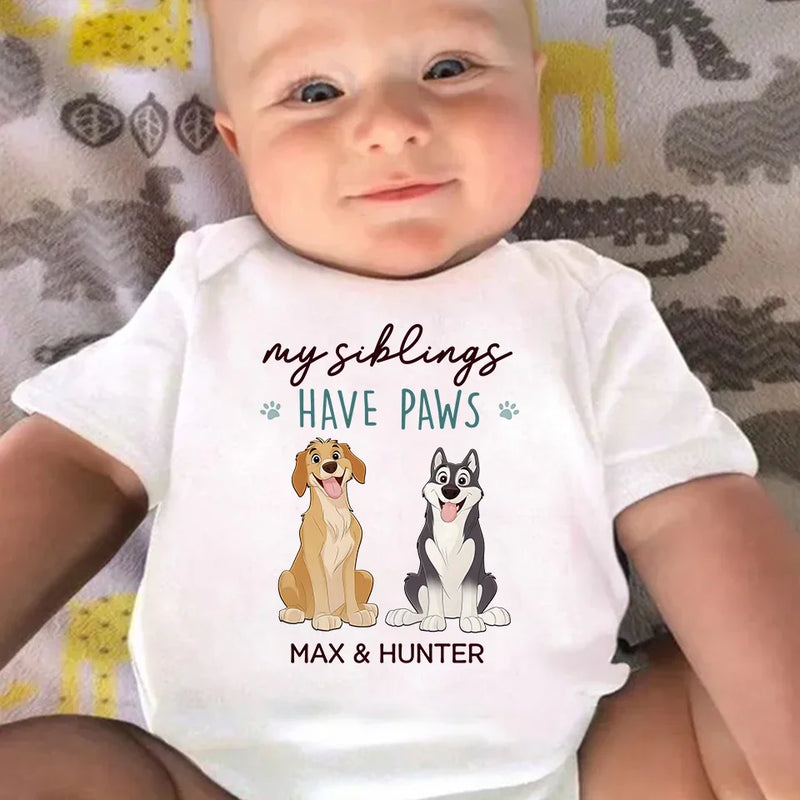 My Bestie Is Furry And Fabulous - Dog Personalized Custom Baby Onesie - Baby Shower Gift, Gift For Pet Owners, Pet Lovers