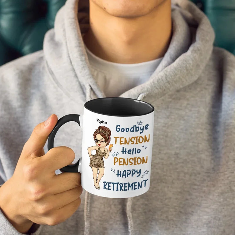 Celebrate Colleagues Who Are Ready For Relaxation - Coworker Personalized Custom Accent Mug - Appreciation, Retirement Gift For Coworkers, Work Friends, Colleagues