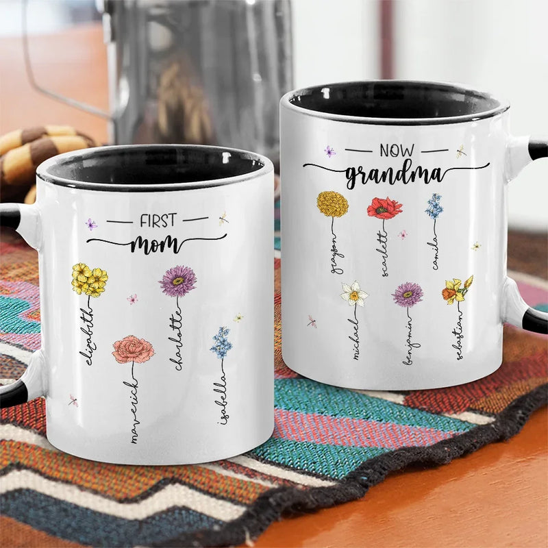We Are Born Of Love, Love Is Our Mum - Family Personalized Custom Accent Mug - Mother's Day, Gift For Mom, Grandma