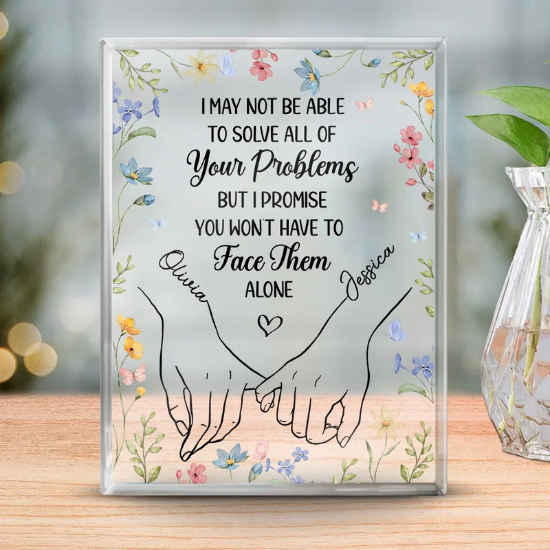 We’re Always Stronger Together - Bestie Personalized Custom Rectangle Shaped Acrylic Plaque - Gift For Best Friends, BFF, Sisters