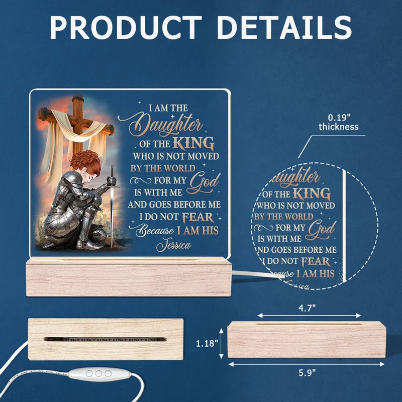 I Am The Daughter Of The King - Family Personalized Custom Shaped 3D LED Light - Gift For Yourself, Best Friends, Siblings, Family Members