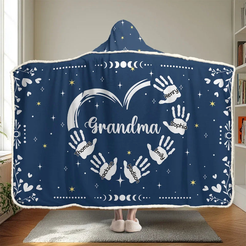 Love Each Other - Family Personalized Custom Snuggle Blanket, Hoodie Blanket - Gift For Mom, Grandma