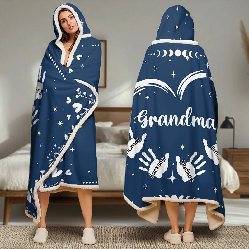 Love Each Other - Family Personalized Custom Snuggle Blanket, Hoodie Blanket - Gift For Mom, Grandma
