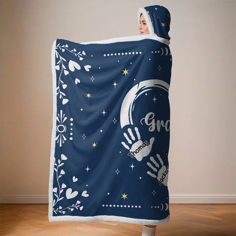 Love Each Other - Family Personalized Custom Snuggle Blanket, Hoodie Blanket - Gift For Mom, Grandma
