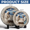 A Touching Way To Honor Family And Their Beliefs - Family Personalized Custom 3D Effect Printed Round Shaped Stone With Stand - Gift For Family Members