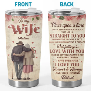 Soulmates From The Start, Bound By The Heart - Couple Personalized Custom Tumbler - Gift For Husband Wife, Anniversary